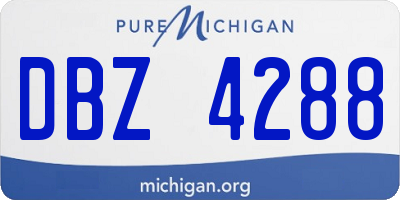 MI license plate DBZ4288