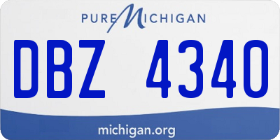 MI license plate DBZ4340