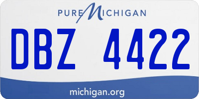 MI license plate DBZ4422