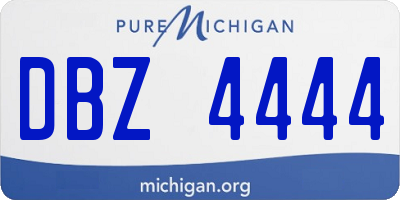 MI license plate DBZ4444