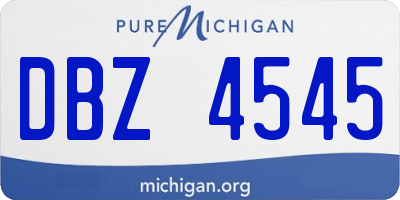 MI license plate DBZ4545