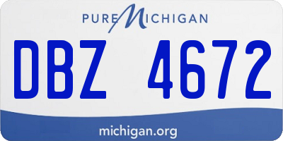 MI license plate DBZ4672