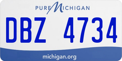 MI license plate DBZ4734