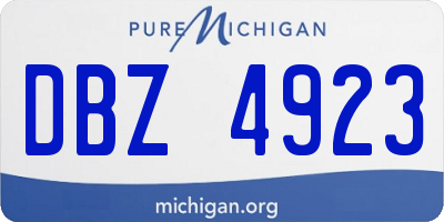 MI license plate DBZ4923