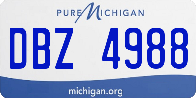 MI license plate DBZ4988