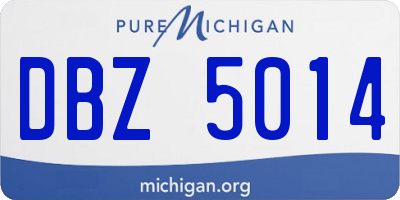 MI license plate DBZ5014