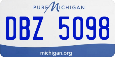 MI license plate DBZ5098