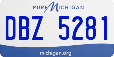 MI license plate DBZ5281