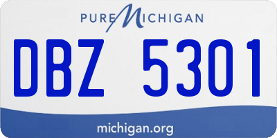 MI license plate DBZ5301