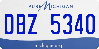 MI license plate DBZ5340