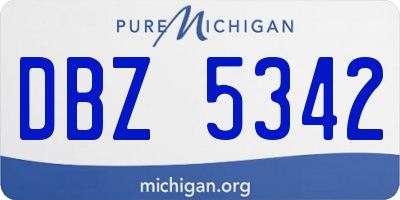 MI license plate DBZ5342