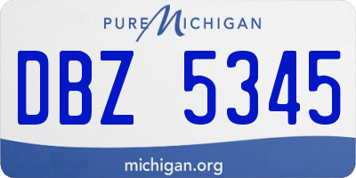 MI license plate DBZ5345