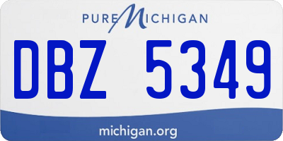 MI license plate DBZ5349