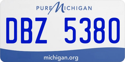 MI license plate DBZ5380