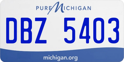 MI license plate DBZ5403