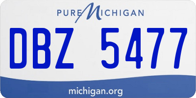 MI license plate DBZ5477