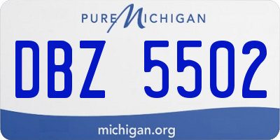 MI license plate DBZ5502