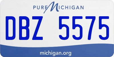 MI license plate DBZ5575