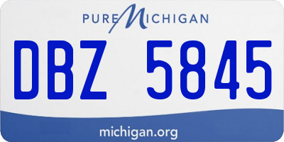 MI license plate DBZ5845