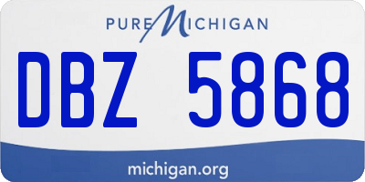 MI license plate DBZ5868