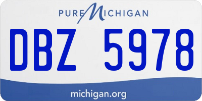 MI license plate DBZ5978