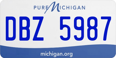 MI license plate DBZ5987