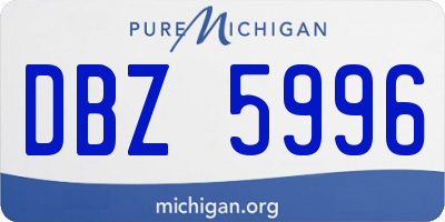 MI license plate DBZ5996