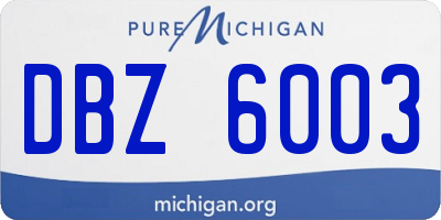 MI license plate DBZ6003