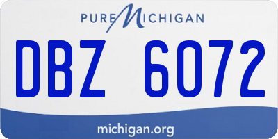 MI license plate DBZ6072