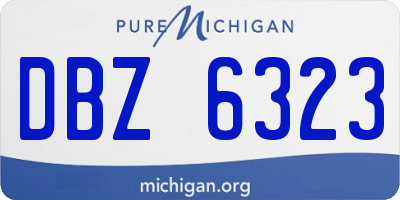 MI license plate DBZ6323