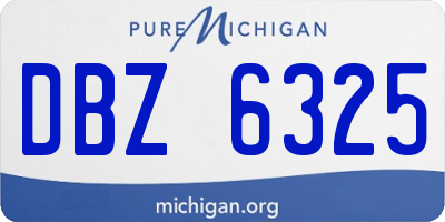 MI license plate DBZ6325