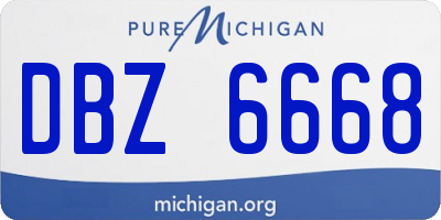 MI license plate DBZ6668