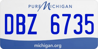 MI license plate DBZ6735