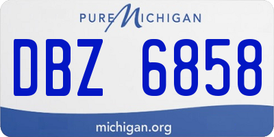 MI license plate DBZ6858