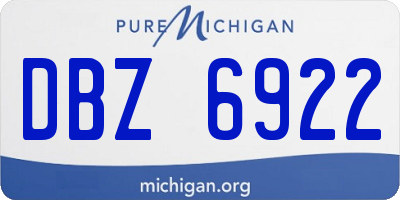 MI license plate DBZ6922