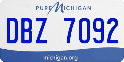 MI license plate DBZ7092