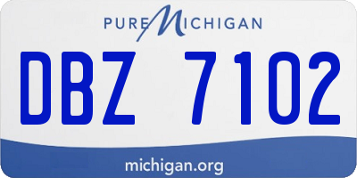 MI license plate DBZ7102