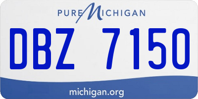MI license plate DBZ7150