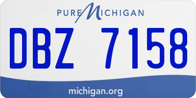 MI license plate DBZ7158