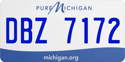 MI license plate DBZ7172