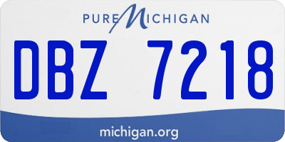 MI license plate DBZ7218