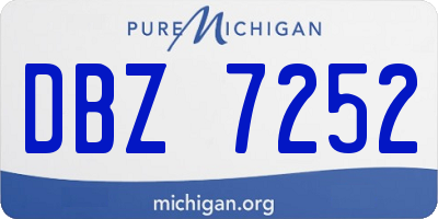 MI license plate DBZ7252