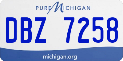 MI license plate DBZ7258