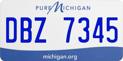 MI license plate DBZ7345