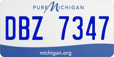 MI license plate DBZ7347