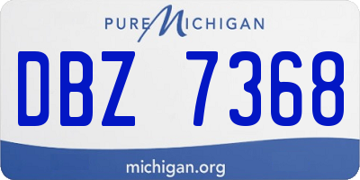 MI license plate DBZ7368