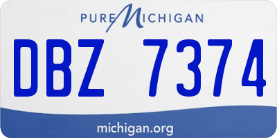 MI license plate DBZ7374