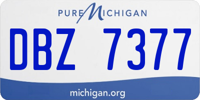 MI license plate DBZ7377