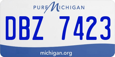 MI license plate DBZ7423