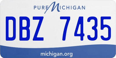 MI license plate DBZ7435